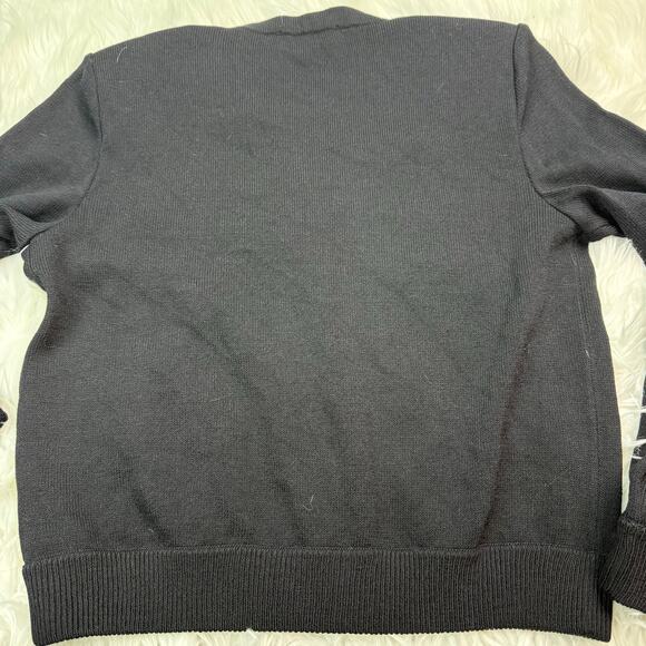 St. John Basics Santana Knit Black Cardigan Size S Jeweled Buttons Shoulder Pads - Picture 16 of 16